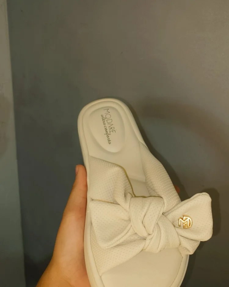 Papete Modare creme com laço